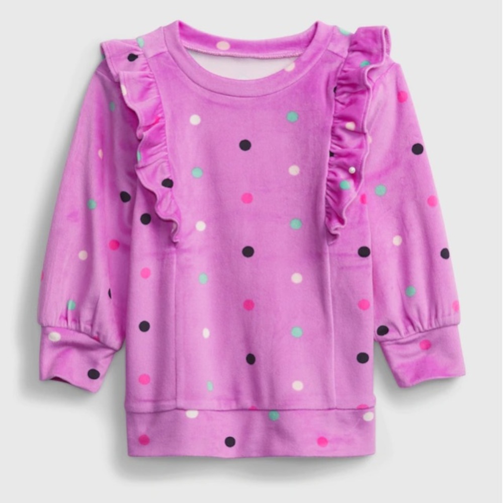 NWT GAP 3Y soft velour tunic shirt purple